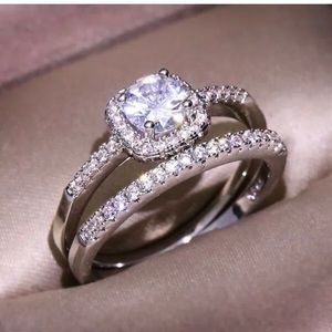 2ct Princess Cut White Sapphire Wedding Ring